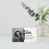 Carte De Visite Modern Vet Animal Hospital – Black & White  (Debout devant)