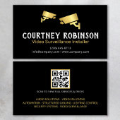 Carte De Visite Modern Video Surveillance Installer QR Code