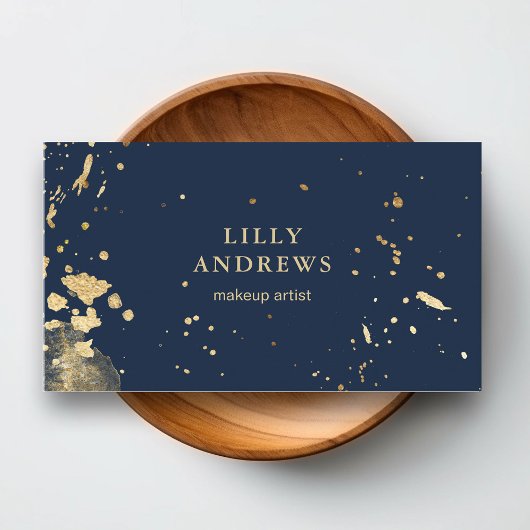Carte De Visite Modern Watercolour Gold