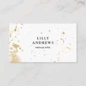 Carte De Visite Modern Watercolour Weiss, noir, or (Devant)