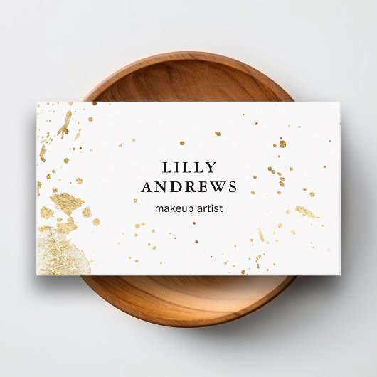 Carte De Visite Modern Watercolour Weiss, noir, or