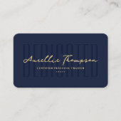 Carte De Visite Modern Wellness Coach Nutritionist Dark Navy Blue (Devant)