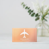 Carte De Visite Modern White Jet Aircraft Airline Airplane Pilot (Debout devant)