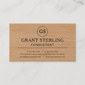 Carte De Visite Modern Wood Consultant Luxury Monogram (Devant)