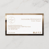 Carte De Visite Modern Wood Professional Interior Designer Photo (Dos)