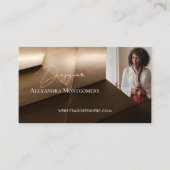 Carte De Visite Modern Wood Professional Interior Designer Photo (Devant)