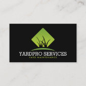 Carte De Visite Modern Yard Maintenance Green Grass Logo Black (Devant)
