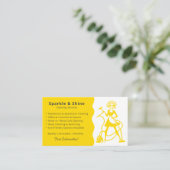 Carte De Visite Modern Yellow Housekeeper Maid Cleaning Service  (Debout devant)