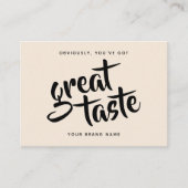 Carte De Visite Modern you've got great taste qr code thank you (Devant)