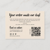 Carte De Visite Modern you've got great taste qr code thank you (Dos)