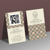 Carte De Visite Modern Zen Holistic Health QR Code Business Card