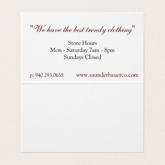 Carte De Visite Moderne (Intérieur déplié)