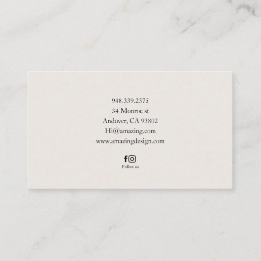 Carte de visite moderne (Dos)