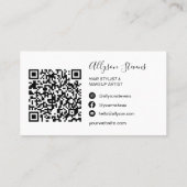 Carte De Visite Moderne 3 maquillage photo Artiste Code QR Médias  (Dos)