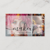 Carte De Visite Moderne 3 maquillage photo Artiste Code QR Médias  (Devant)