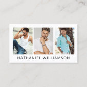 Carte De Visite Moderne 3 modèle photo et Acteur QR Code (Devant)