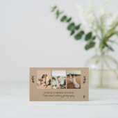 Carte De Visite Moderne 3 photo collage photographe mariage kraft (Debout devant)