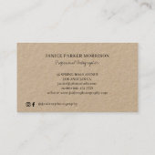 Carte De Visite Moderne 3 photo collage photographe mariage kraft (Dos)