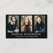 Carte De Visite Moderne 3 photographe noir (Devant)