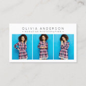 Carte De Visite Moderne 3 Photographe photo Code QR (Devant)