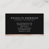 Carte De Visite Moderne 3 photographe photo Rose Gold Foil (Dos)