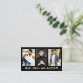 Carte De Visite Moderne 3 Photos Modèle et Acteur QR Code (Debout devant)