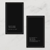 Carte de visite moderne à bordure noire et blanche (Devant / Derrière)