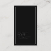 Carte de visite moderne à bordure noire et blanche (Dos)