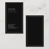 Carte de visite moderne à bordure noire et blanche (Devant / Derrière)