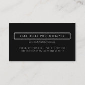 Carte de visite moderne à deux photos noir (Dos)