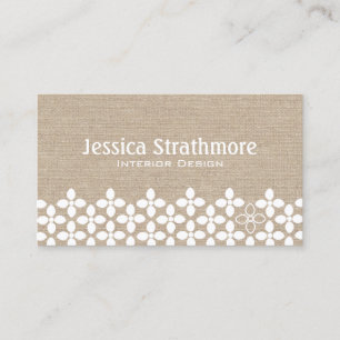 Carte de visite moderne à fleurs blanches