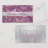 Carte de visite moderne à huile rose (Devant / Derrière)