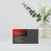 Carte de visite moderne à la mode gris-rouge clair (Debout devant)