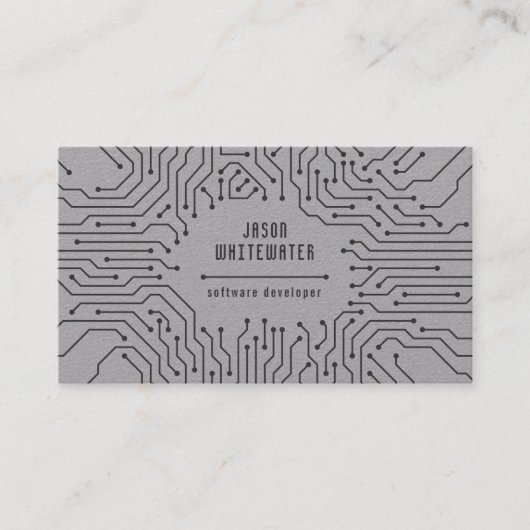 Carte de visite moderne à plat lisse de techno (Devant)