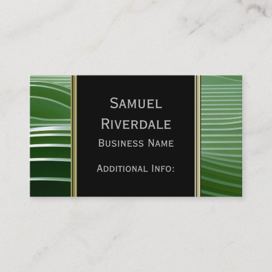 Carte de visite moderne à rayures vertes (Devant)