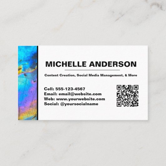 Carte De Visite Moderne Abstrait couleur professionnelle (Dos)