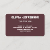 Carte De Visite Moderne Abstrait Doodle Rose (Dos)
