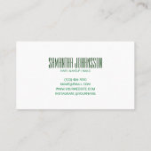 Carte De Visite Moderne Abstrait Emerald Green Brush Stroke tendan (Dos)