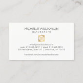 Carte De Visite Moderne Abstrait Faux Gold Floral Logo Wellness (Dos)