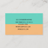 Carte De Visite Moderne Abstrait Green & Orange Professional (Dos)