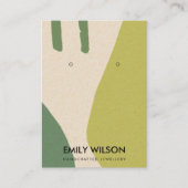 CARTE DE VISITE MODERNE ABSTRAIT LIME VERT KRAFT EARRING AFFICHAGE (Devant)