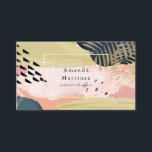 Carte de visite moderne Abstrait or et rose<br><div class="desc">Ce carte de visite moderne et élégant présente votre nom et votre titre en lettres noires avec l'arrière - plan motif abstrait en fausse feuille d'or, rose, bleu marine, et corail rose / orange. Au verso, on trouve des motifs à pois orange. Parfait pour les designers d'intérieur, les graphistes, les...</div>