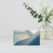 Carte De Visite Moderne Abstrait tendance bleu neutre (Debout devant)