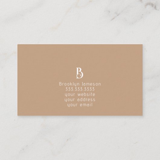 Carte De Visite Moderne Abstrait tendance neutre (Dos)