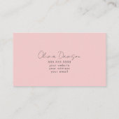 Carte De Visite Moderne Abstrait tendance rose bleu (Dos)