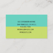 Carte De Visite Moderne Abstrait vert & jaune professionnel (Dos)