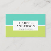 Carte De Visite Moderne Abstrait vert & jaune professionnel (Devant)