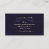 Carte De Visite Moderne Abstrait Violet Or (Dos)