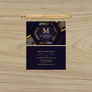 Carte De Visite Moderne Abstrait Violet Or
