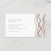 Carte De Visite Moderne Abstraite ligne Wave Motif Design blanc (Dos)